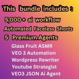 5000+ Automations n8n Workflow + Faceless Video Generator Ai Agents | Chatgpt